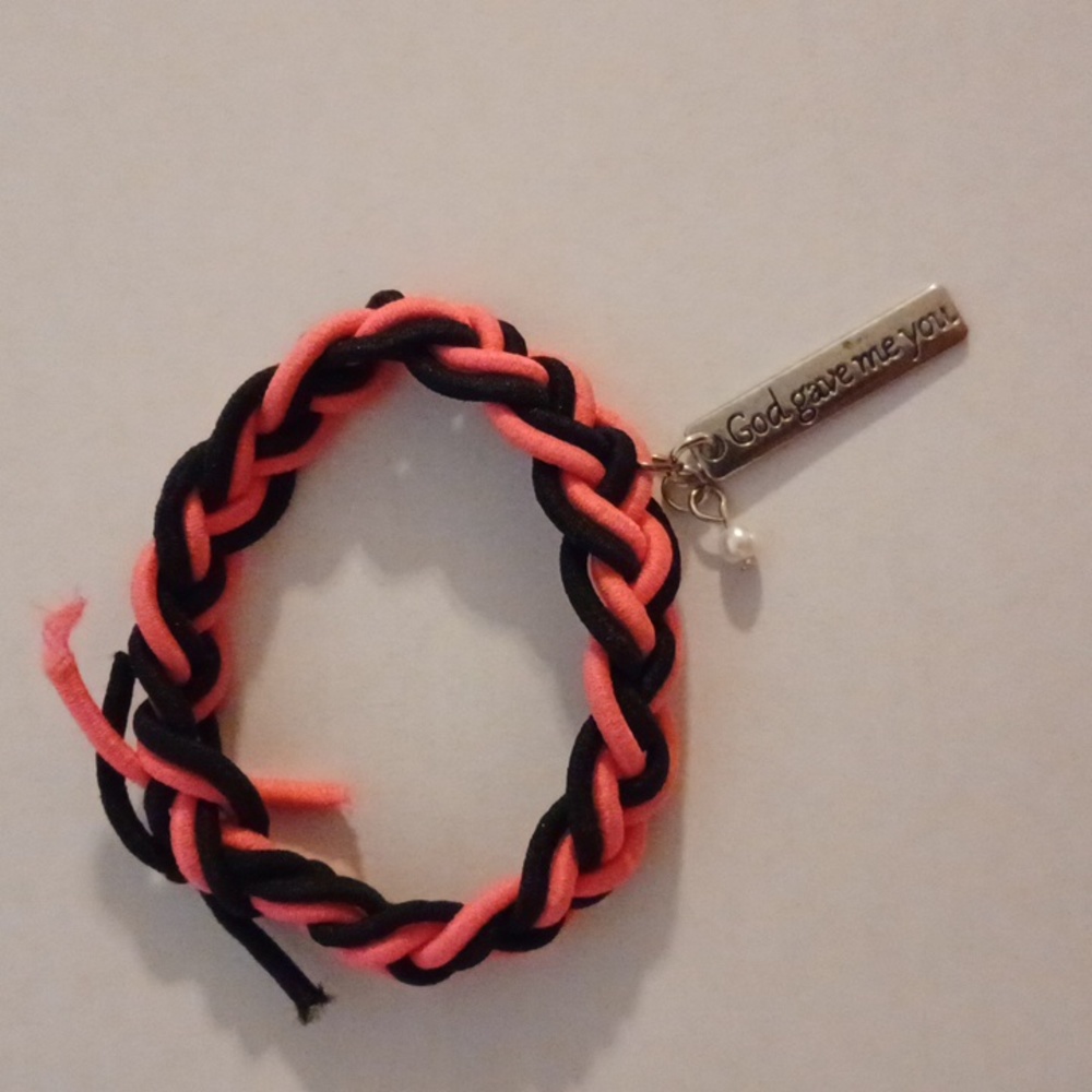 Bright Pink-Black Handmade Sailor Knot Bracelet